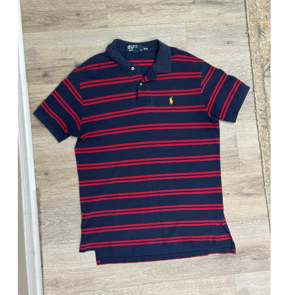 Vintage Polo Ralph Lauren Men’s Heavyweight Cotton Striped Polo Shirt Size M